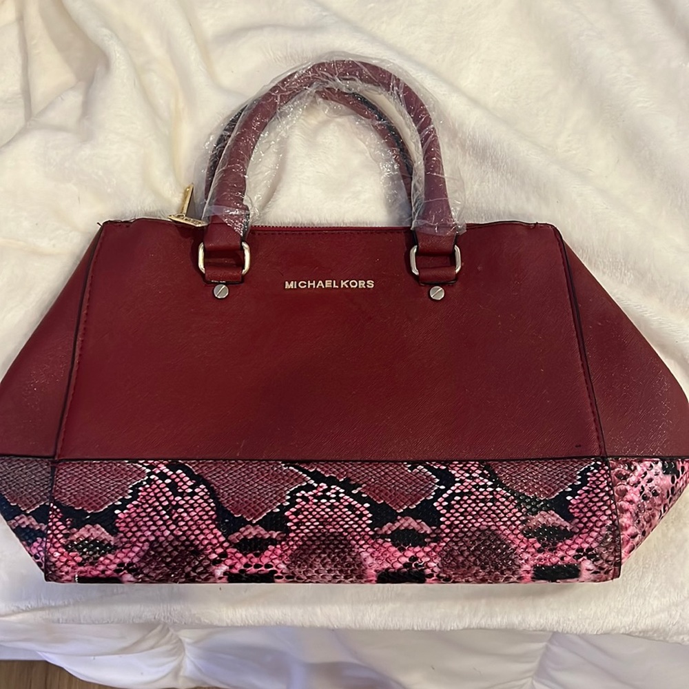 red michael kors bag